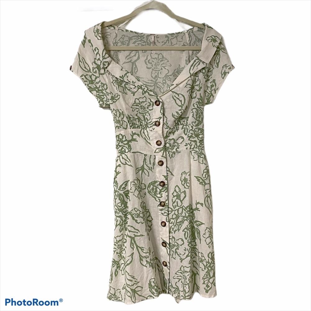 Free People Floral Full Button Up Dress
